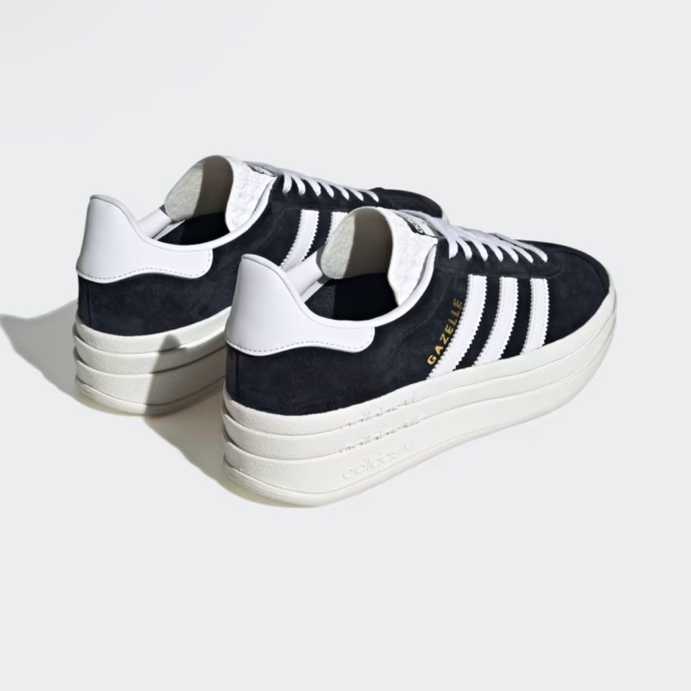 Adidas Gazelle Bold Black and White Sneakers 41.5 10 Women’s - Picture 3 of 5